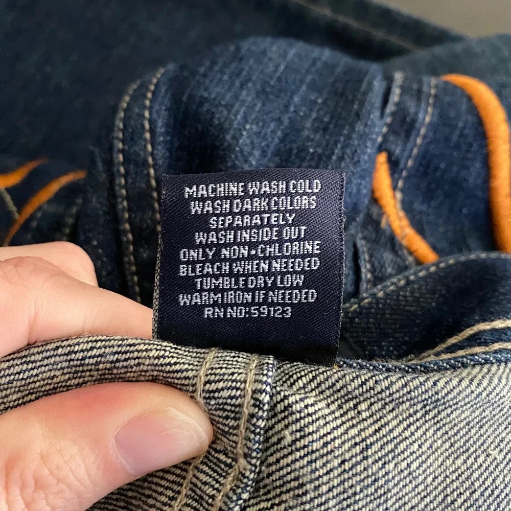 Phat Farm Mens Relaxed Fit Dark Wash Blue Denim Jeans Size 40 Hip Hop Streetwear